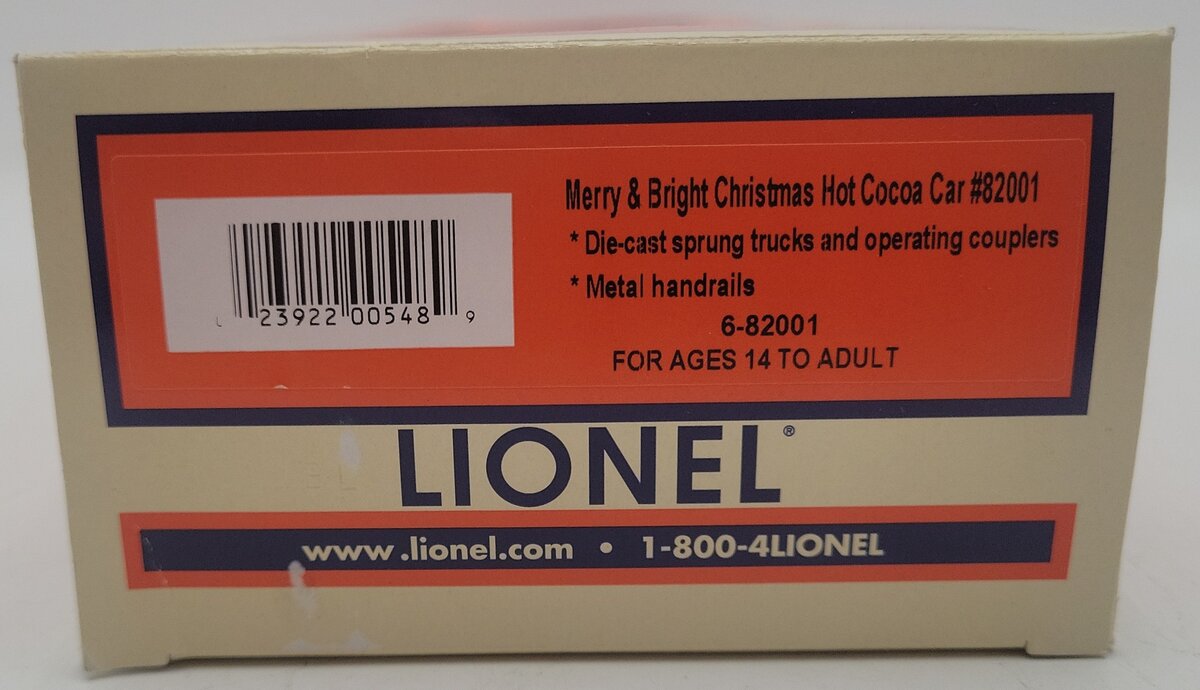 Lionel 6-82001 O Gauge Merry & Bright Hot Cocoa Car EX/Box
