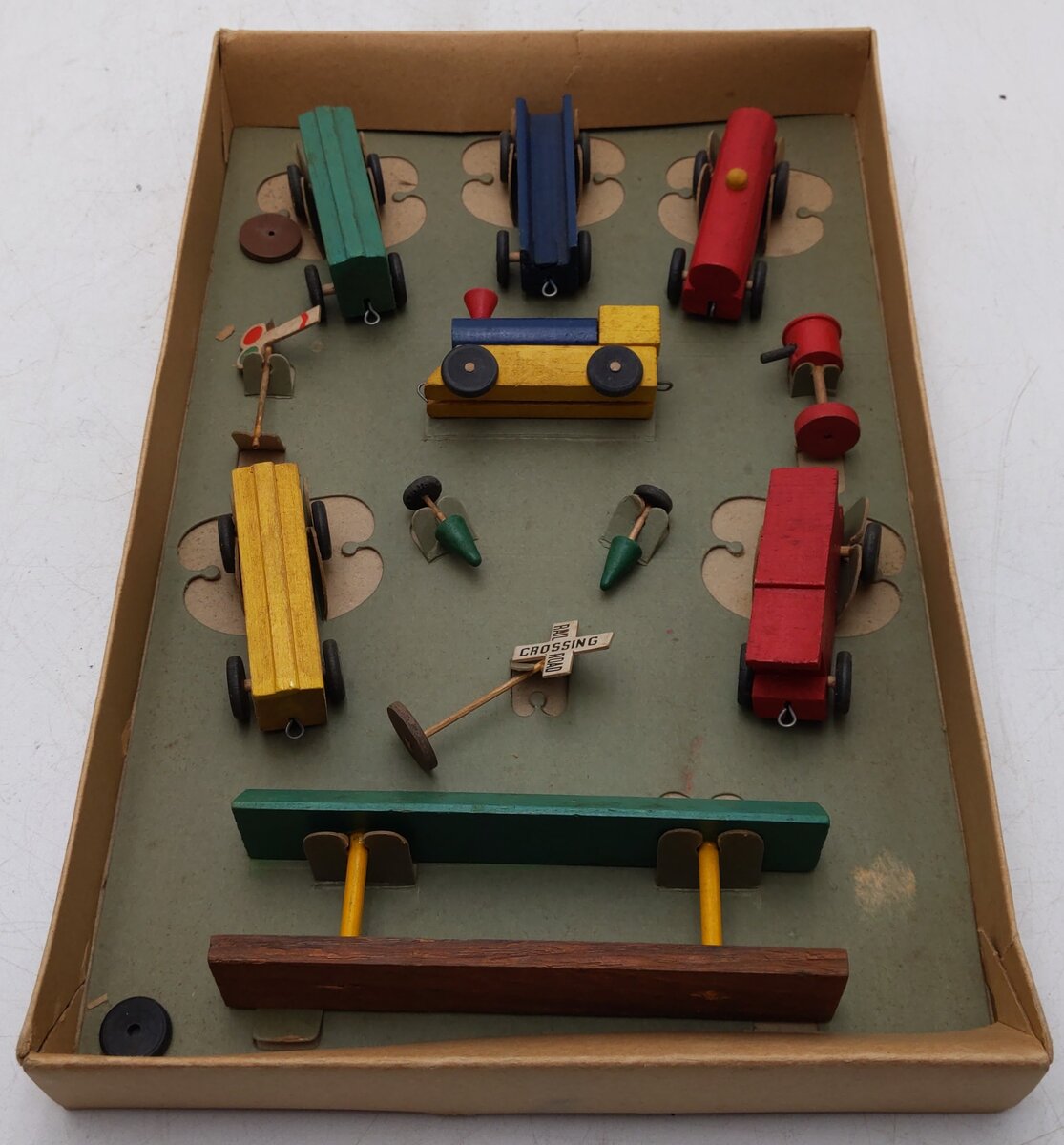 Marj Vintage Midgies Wooden Toy Train Set VG/Box