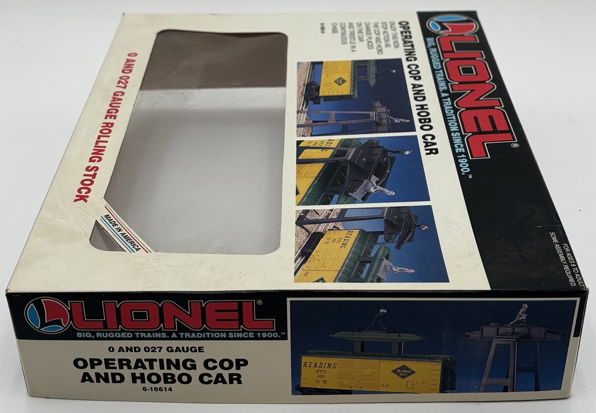 Lionel 6-16614 O Gauge Reading Operating Cop and Hobo Boxcar LN/Box