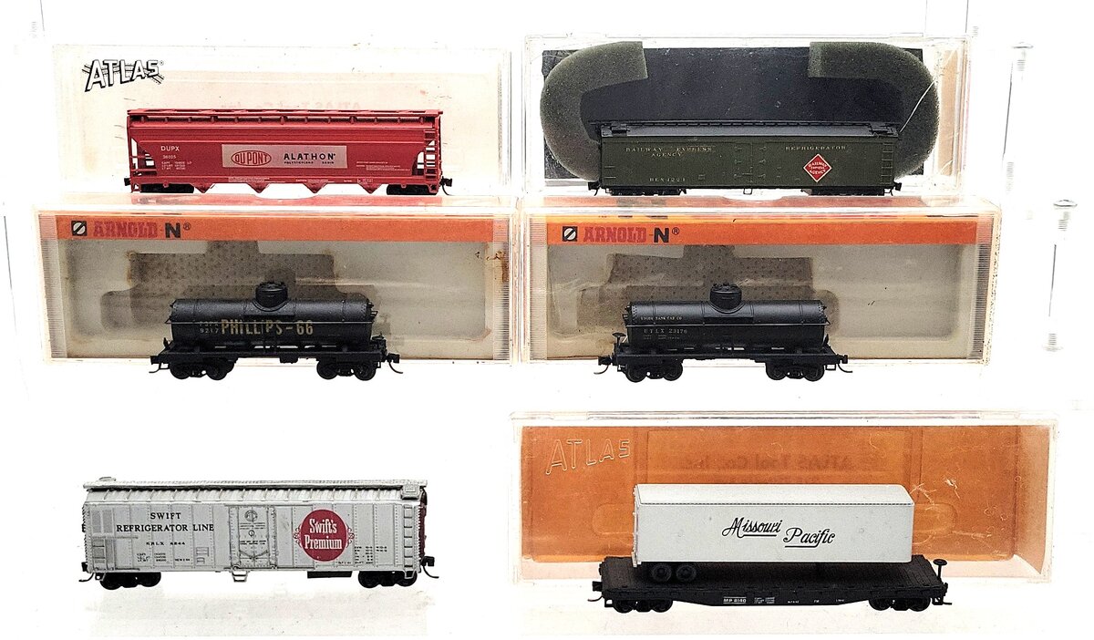 Atlas, Arnold, & Other N Scale Assorted Freight Cars [6] VG