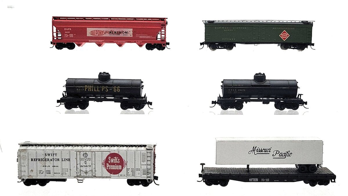 Atlas, Arnold, & Other N Scale Assorted Freight Cars [6] VG