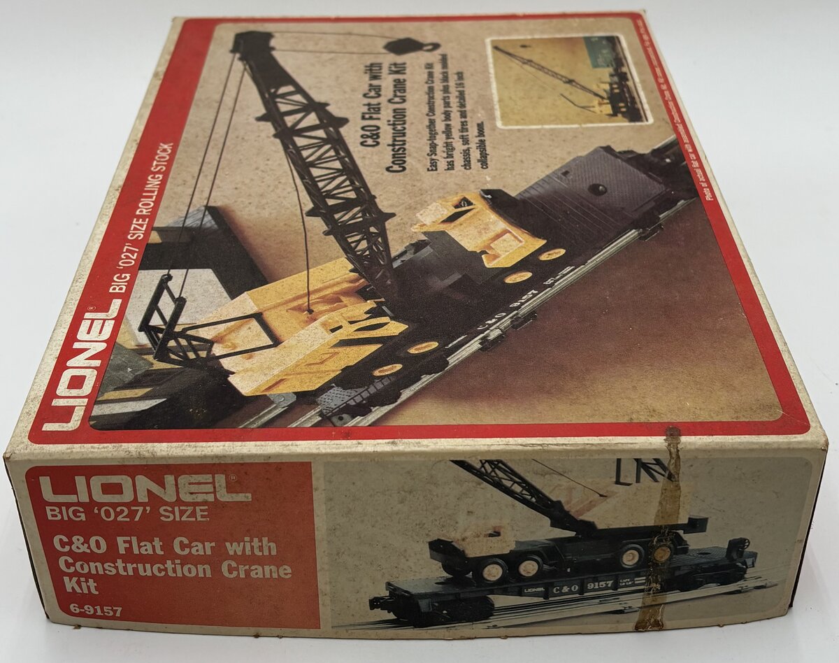 Lionel 6-9157 O Gauge Chesapeake & Ohio Flatcar with Construction Crane Kit EX/Box