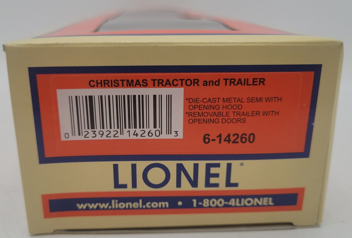 Lionel 6-14260 O Gauge Christmas Tractor Trailer Truck EX/Box