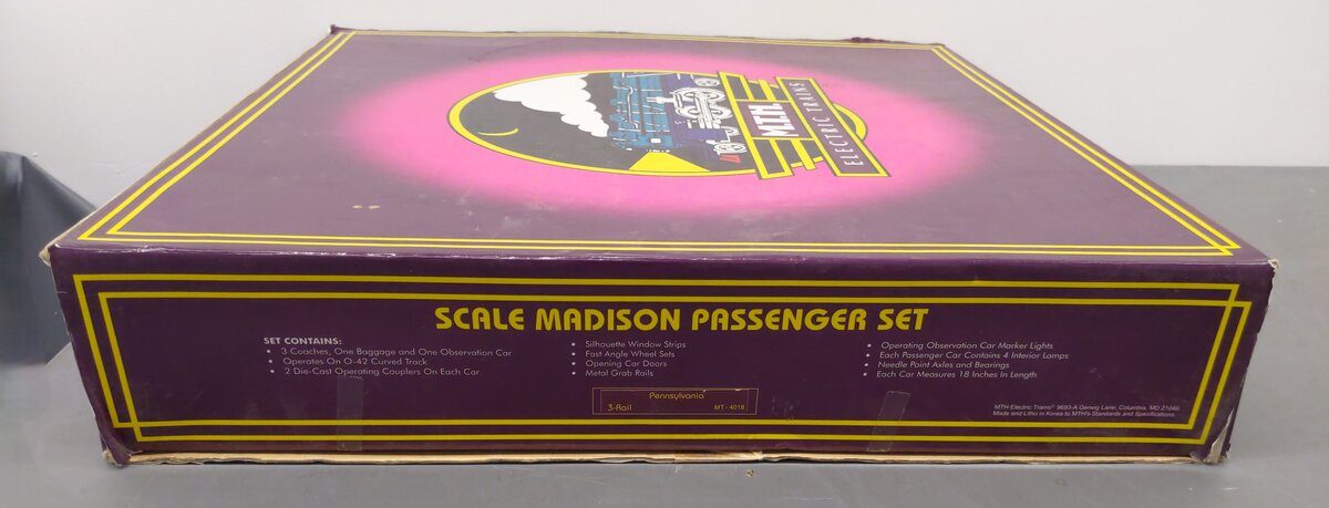 MTH 20-4018 O Pennsylvania 70' Madison Passenger 5-Car Set EX/Box