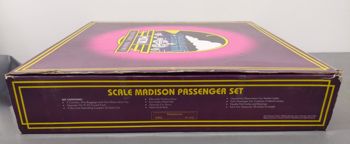 MTH 20-4018 O Pennsylvania 70' Madison Passenger 5-Car Set EX/Box