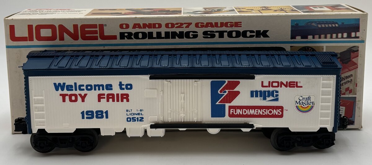 Lionel 6-0512 O Gauge Welcome to Toy Fair 1981 Boxcar EX/Box