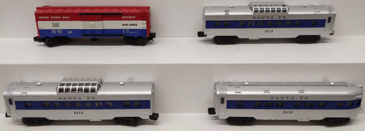 Lionel 6-27767 O Gauge Conventional Classics Santa Fe Passenger Cars (Set of 4) EX/Box