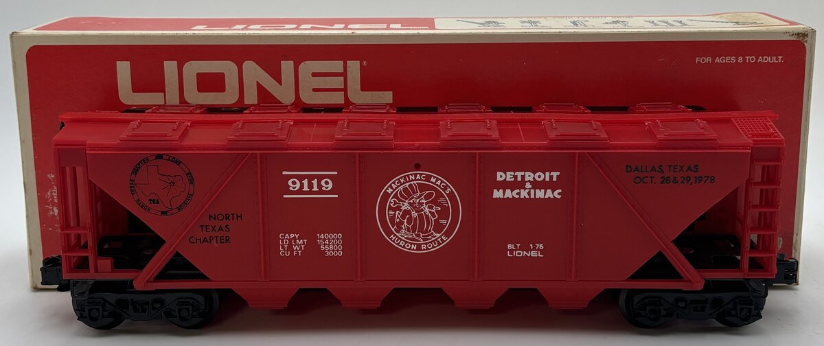 Lionel 6-9119 O Gauge Detroit & Mackinac Covered Hopper EX/Box