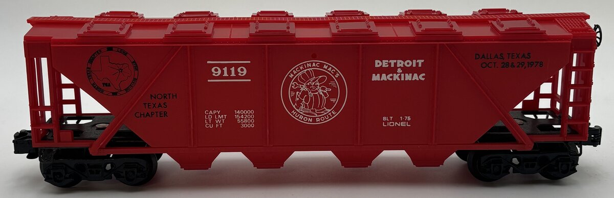 Lionel 6-9119 O Gauge Detroit & Mackinac Covered Hopper EX/Box