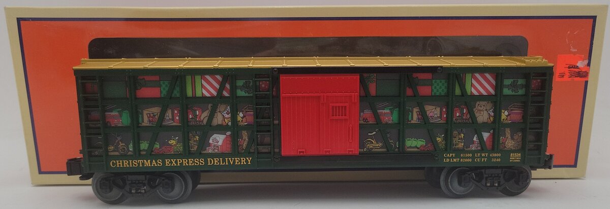 Lionel 6-81534 O Christmas Toys Stock Car EX/Box