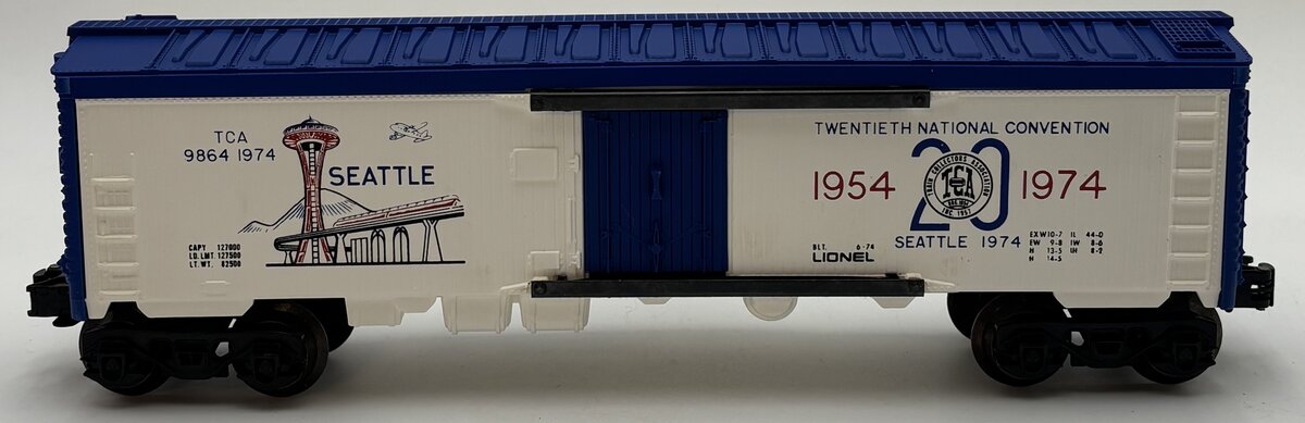 Lionel 6-9864 O Seattle TCA Convention Reefer Car LN/Box
