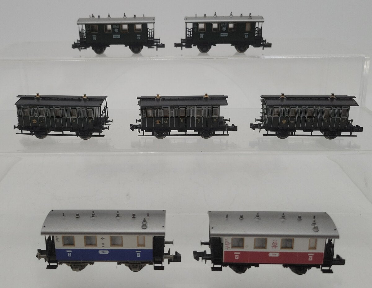 Fleischmann & Trix N Scale Assorted Passenger Cars [7] EX