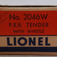 Lionel 2046W Vintage O Pennsylvania Whistle Tender VG/Box