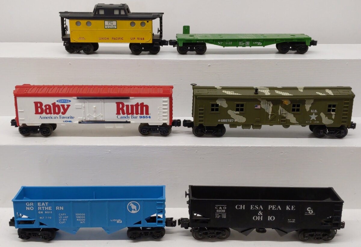 Lionel O Gauge Freight Cars 6-5727, 6-9122, 6-9854, 6-6109, 6-9011, 6-9168 [6]