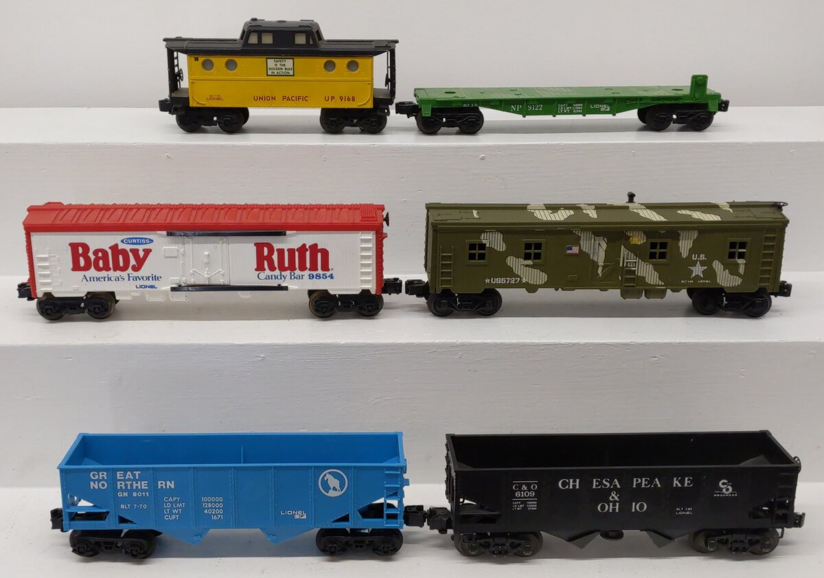 Lionel O Gauge Freight Cars 6-5727, 6-9122, 6-9854, 6-6109, 6-9011, 6-9168 [6]
