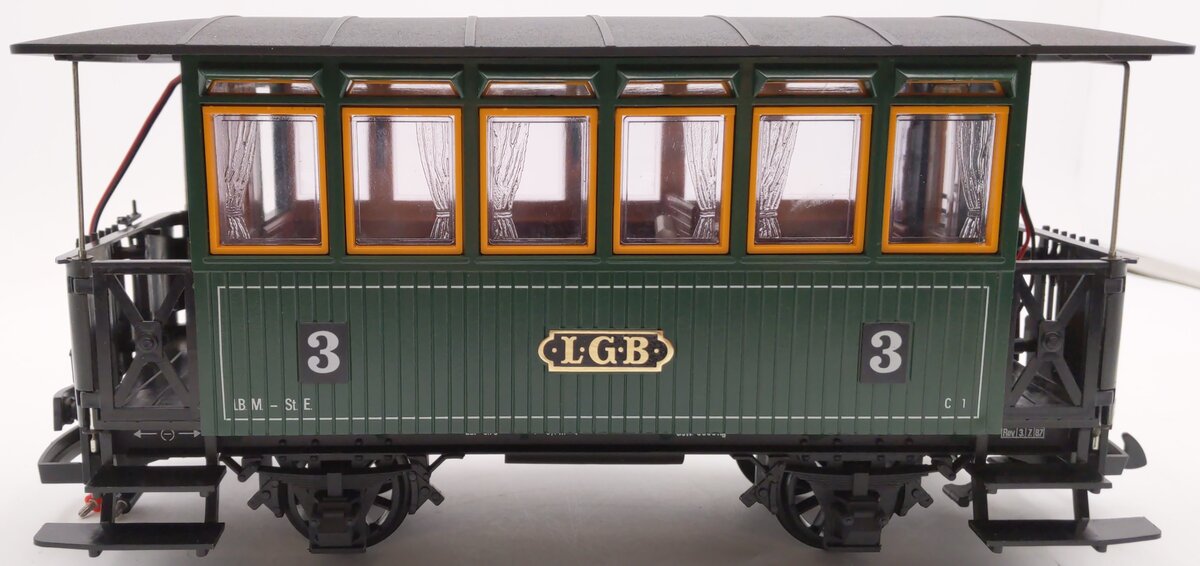 LGB 3040 G Scale LGB 3rd Class Green Coach Car #3 EX/Box