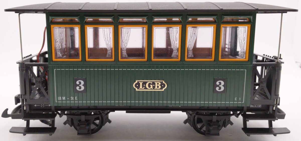 LGB 3040 G Scale LGB 3rd Class Green Coach Car #3 EX/Box