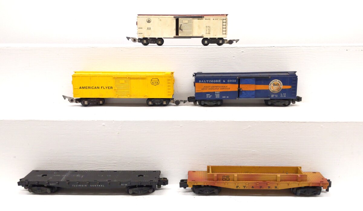American Flyer S Gauge Assorted Freight Cars: 633, 639, 24577, 980, 65 [5] VG