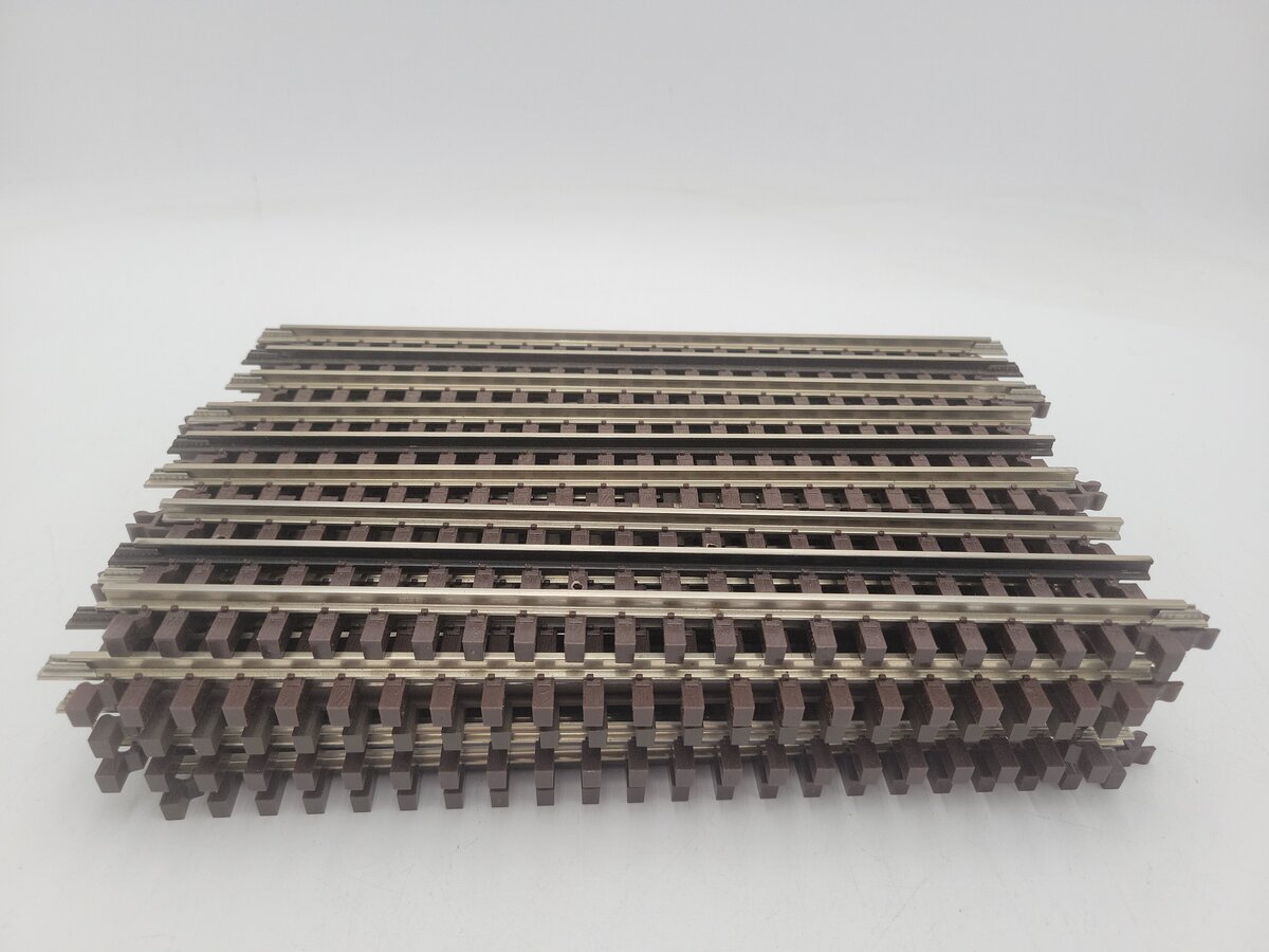 Atlas 6050 O Nickel Silver 10" Straight Track Sections with Brown Ties (17) EX
