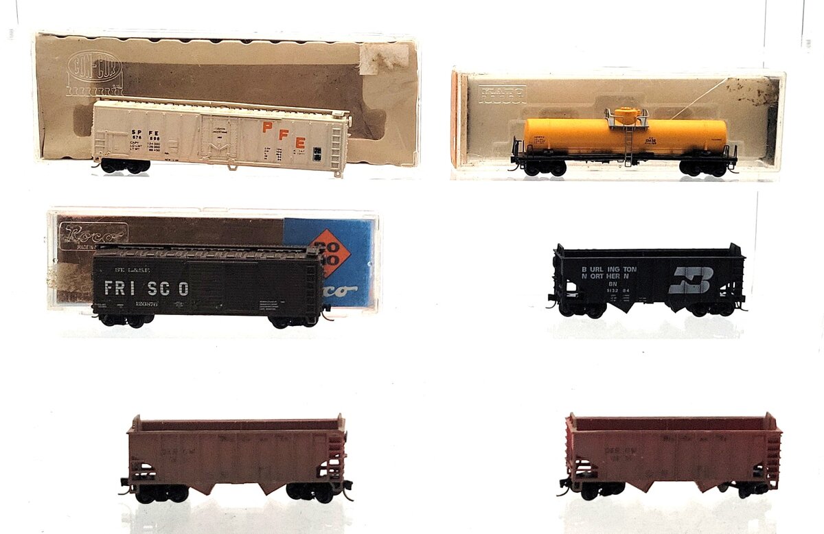 Atlas, Roco & Other N Scale Assorted Freight Cars [6] EX