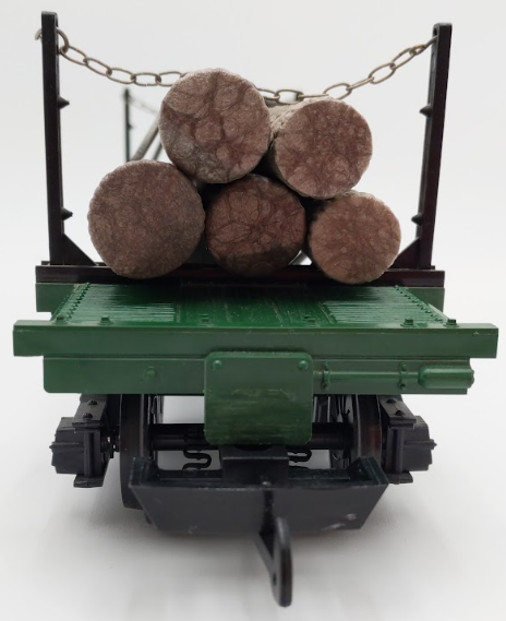 LGB 4066 G Scale Green Flatcar #97 with Log Load (Custom) EX/Box