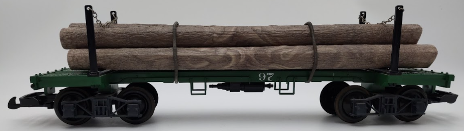 LGB 4066 G Scale Green Flatcar #97 with Log Load (Custom) EX/Box