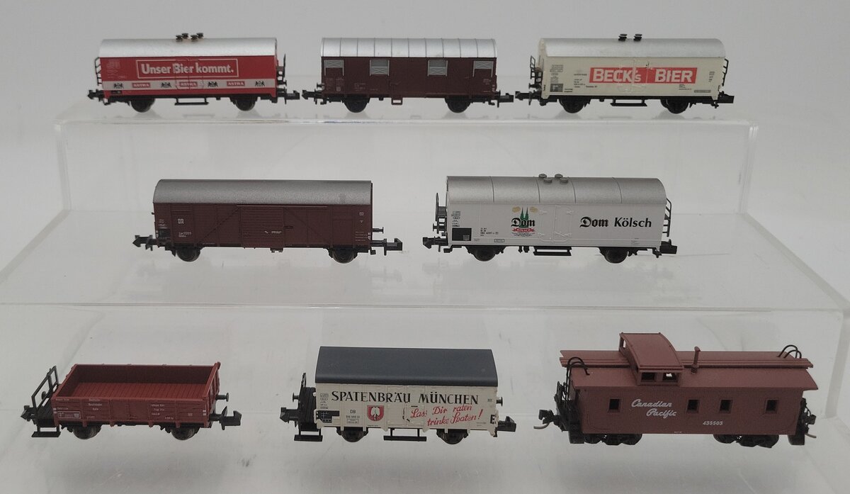 Trix, Fleischmann, Micro-Trains & Sowa-N N Scale Assorted Freight Cars [8] EX
