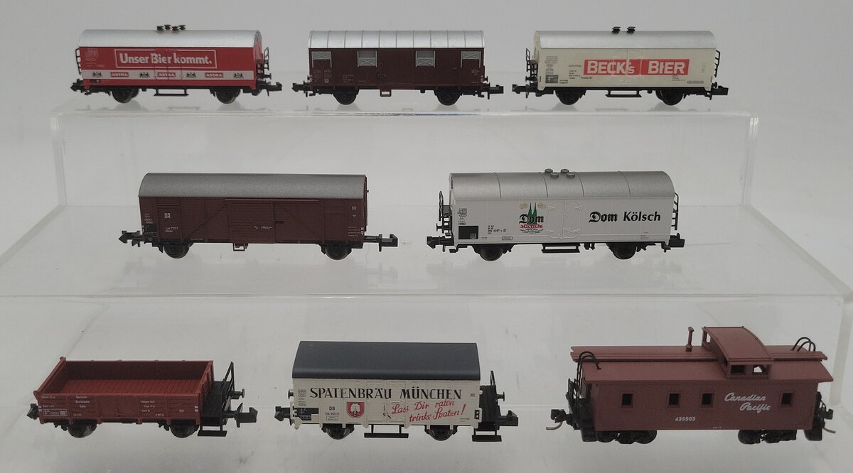 Trix, Fleischmann, Micro-Trains & Sowa-N N Scale Assorted Freight Cars [8] EX