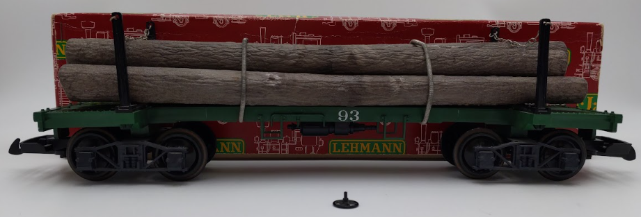 LGB 4066 G Scale Green Flatcar #93 with Log Load (Custom) EX/Box
