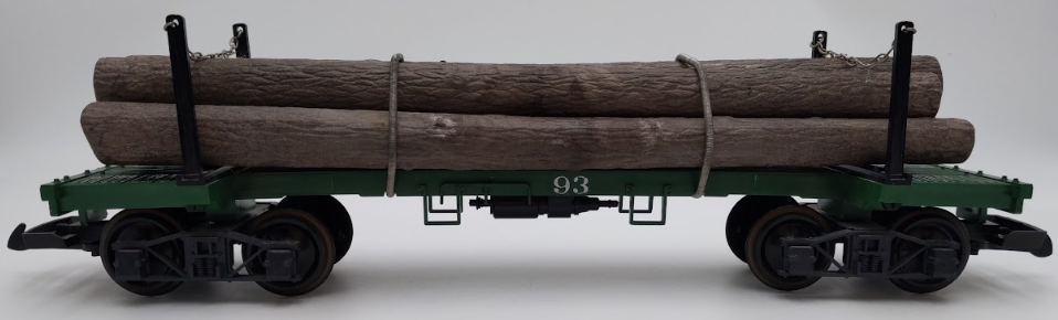 LGB 4066 G Scale Green Flatcar #93 with Log Load (Custom) EX/Box