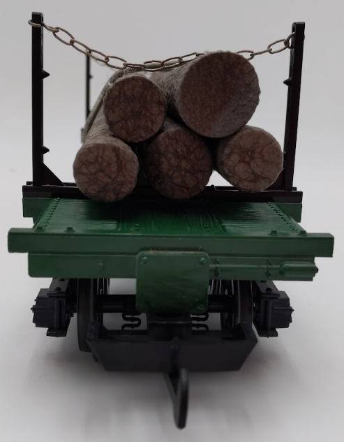 LGB 4066 G Scale Green Flatcar #93 with Log Load (Custom) EX/Box