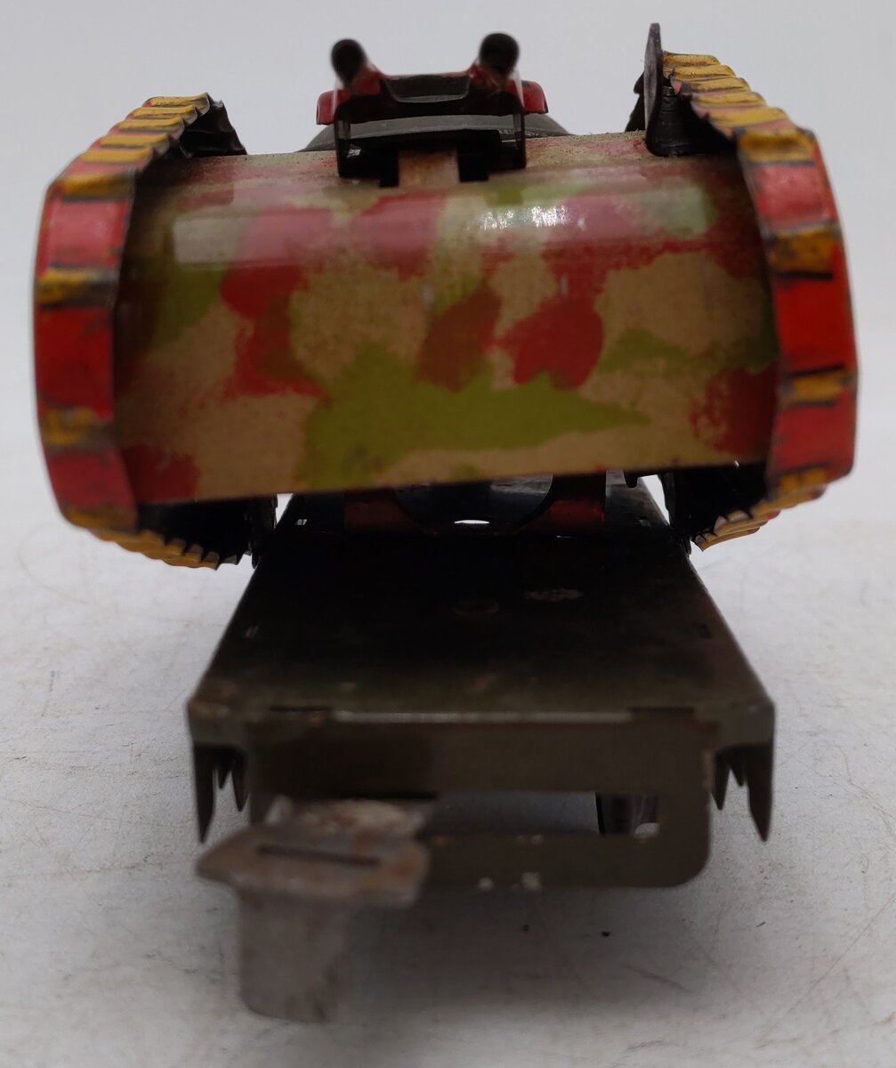Marx 572ST O Gauge Vintage Olive Drab Wind Up Tank Car VG