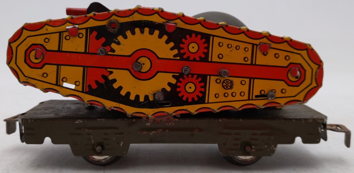 Marx 572ST O Gauge Vintage Olive Drab Wind Up Tank Car VG