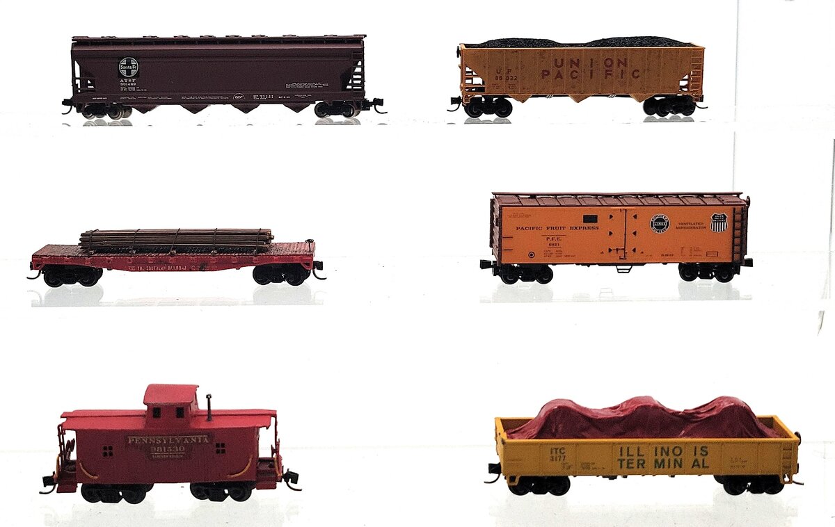 Atlas, Bachmann, & Other N Scale Assorted Freight Cars [6] VG