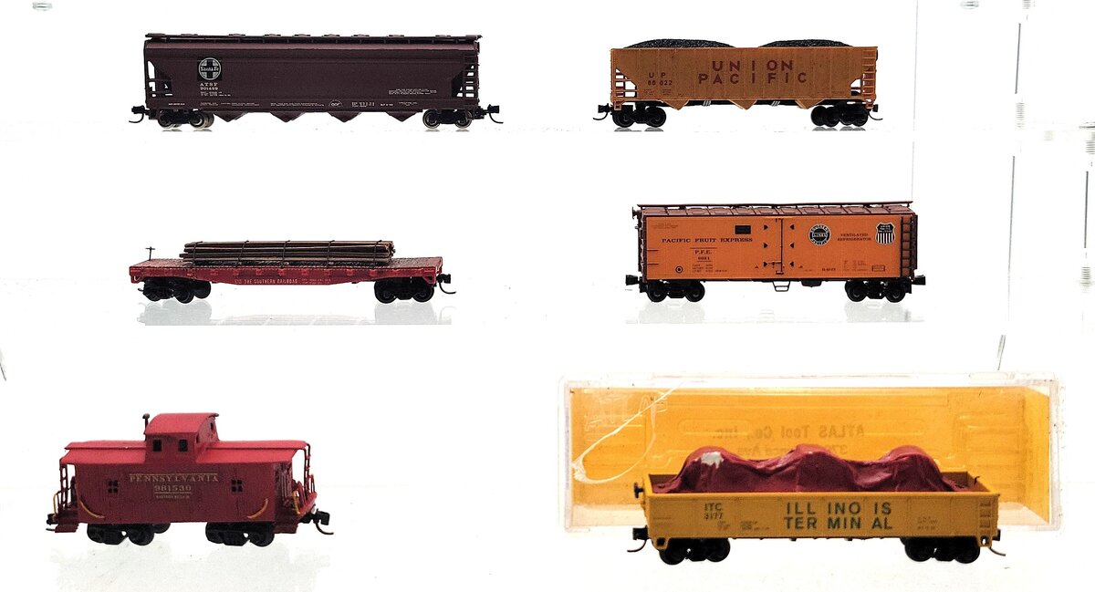 Atlas, Bachmann, & Other N Scale Assorted Freight Cars [6] VG