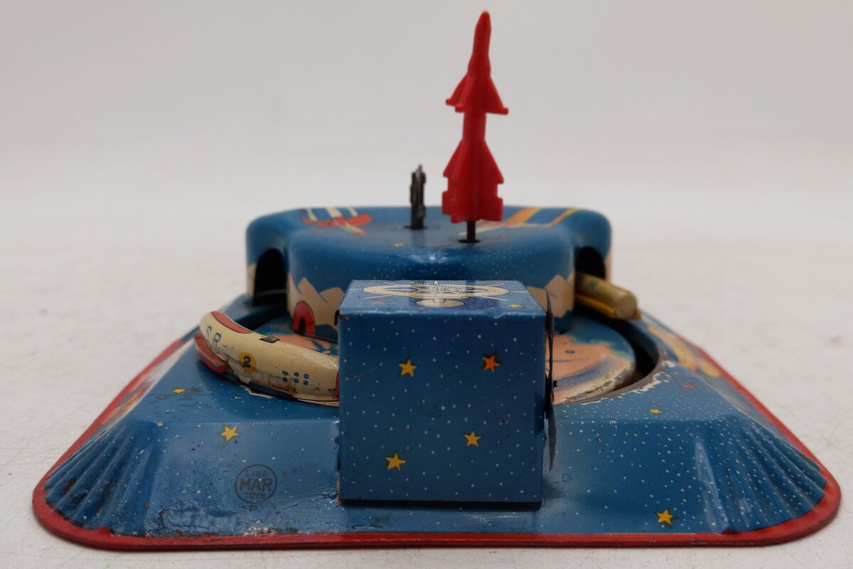 Linemar Vintage Tin Windup Rocket Express Train Toy