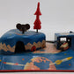 Linemar Vintage Tin Windup Rocket Express Train Toy