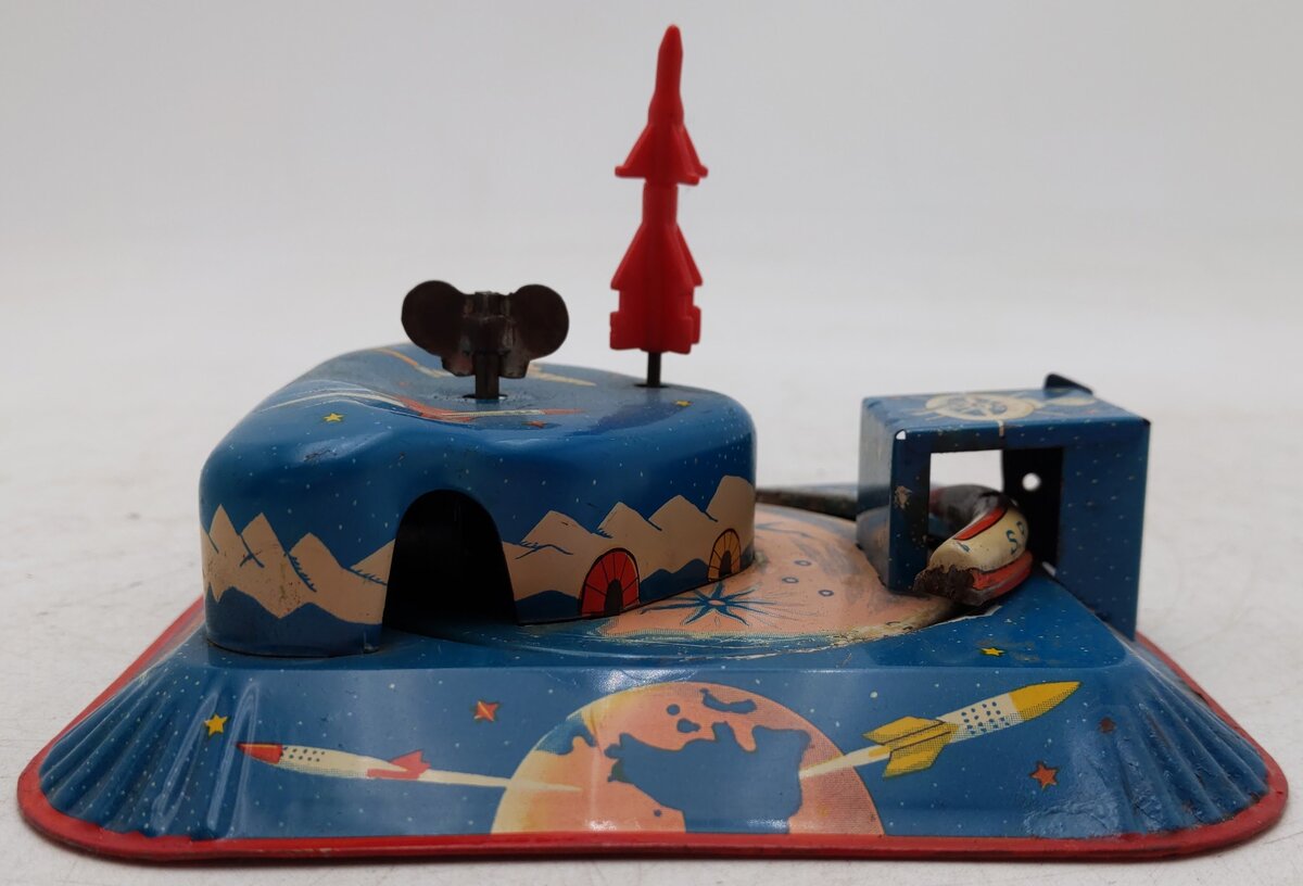 Linemar Vintage Tin Windup Rocket Express Train Toy