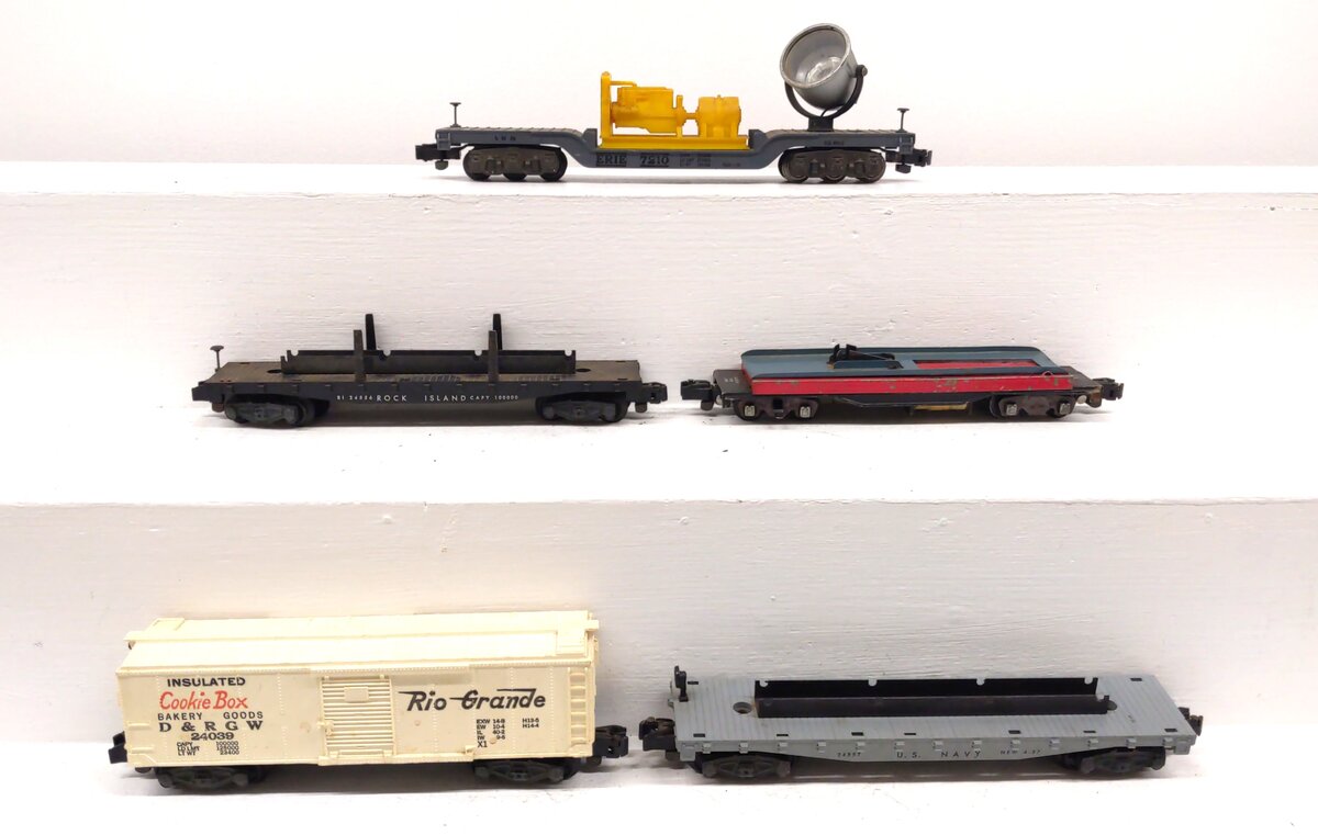 American Flyer S Assorted Freight Cars: 24039, 24529, 24556, 24557, 715 [5] VG