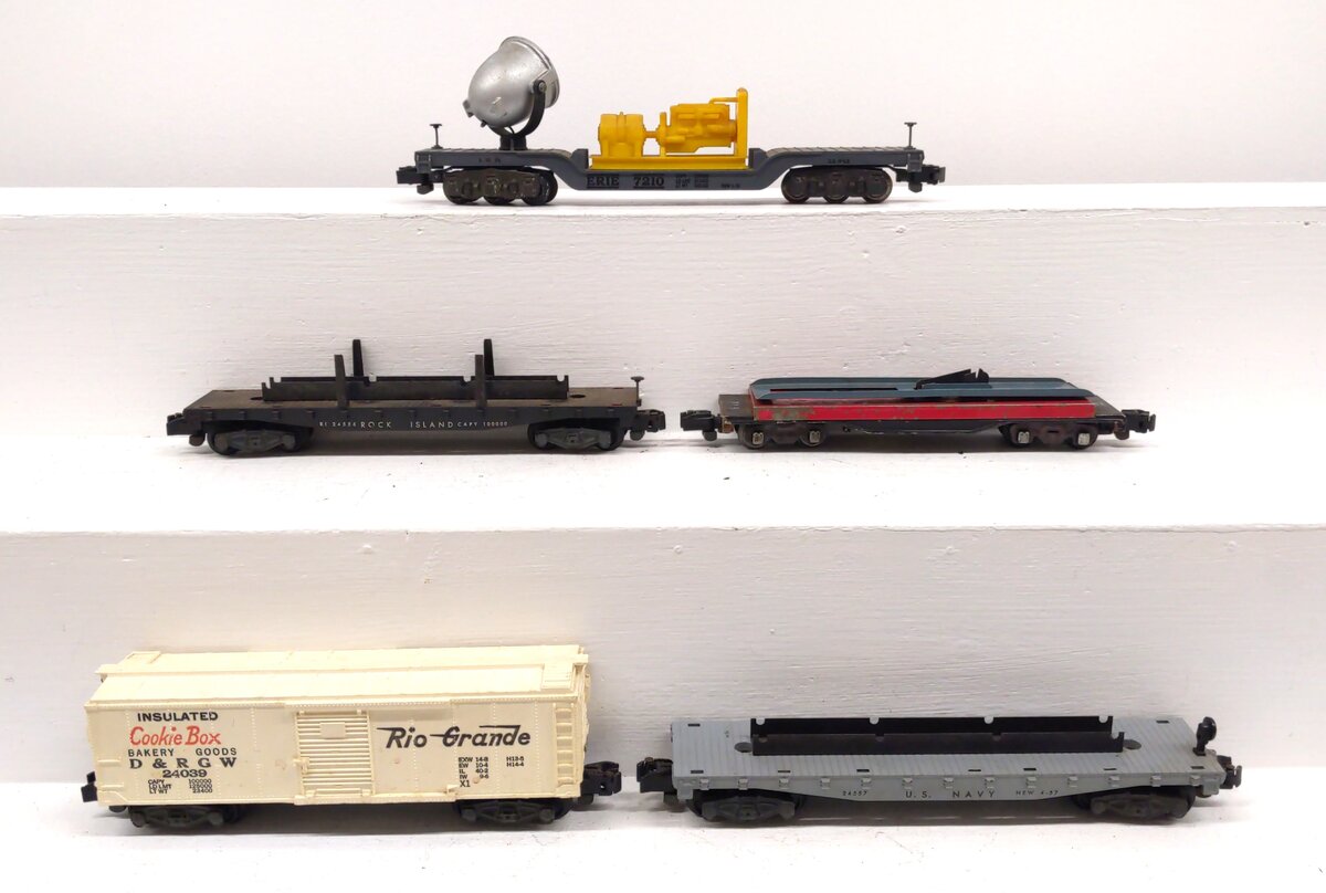 American Flyer S Assorted Freight Cars: 24039, 24529, 24556, 24557, 715 [5] VG