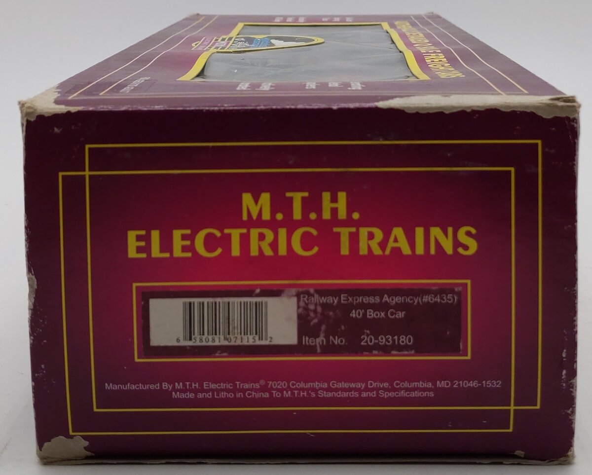 MTH 20-93180 O Railway Express Agency 40' Boxcar #6435 EX/Box