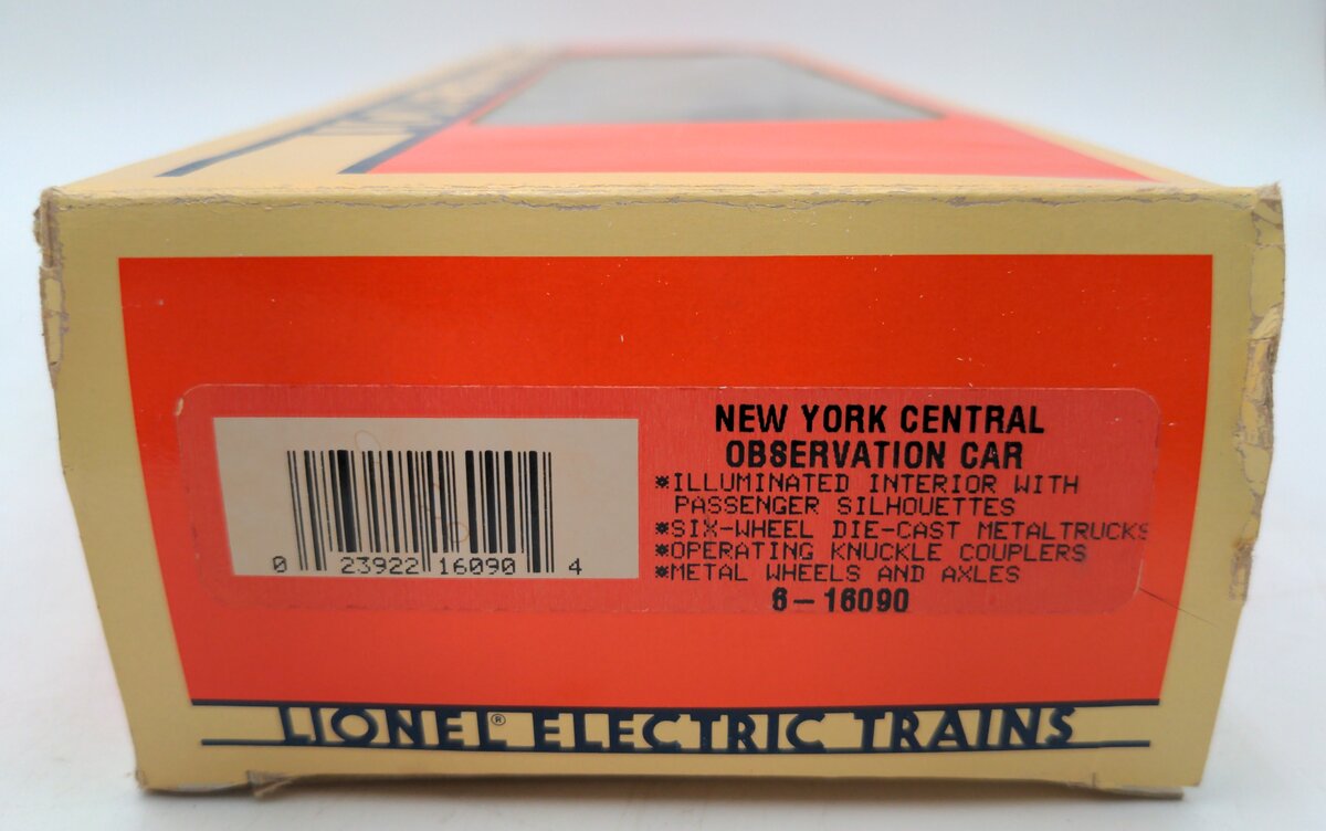 Lionel 6-16090 O Gauge New York Central "Babbling Brook" Observation Car #6090 EX/Box