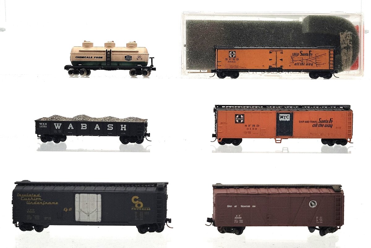 Atlas, Bachmann, & Other N Scale Assorted Freight Cars [6] VG