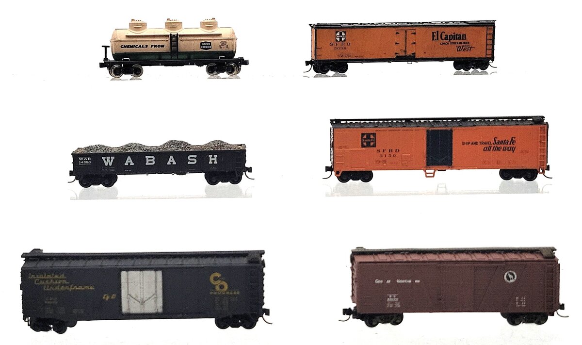 Atlas, Bachmann, & Other N Scale Assorted Freight Cars [6] VG