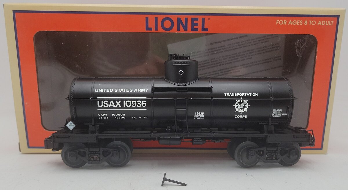 Lionel 6-19635 O Gauge U.S Army 8000 Gallon Tank Car #10936 EX/Box