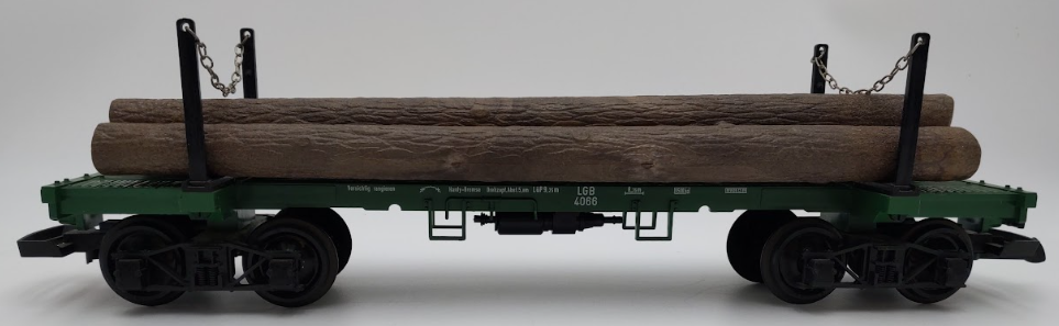 LGB 4066 G Scale Green Flatcar #4066 with Log Load VG/Box