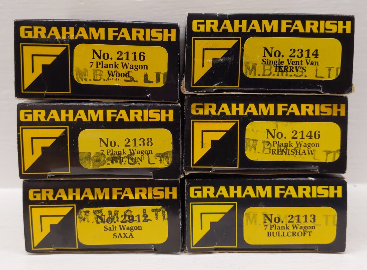 Graham Farish N Scale Assorted Freight Cars [6] EX/Box