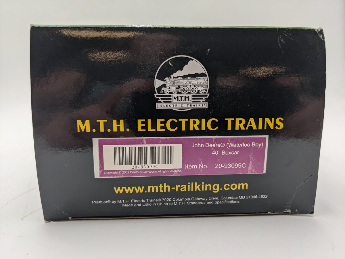 MTH 20-93099C O Gauge John Deere Waterloo Boy 40' Boxcar EX/Box