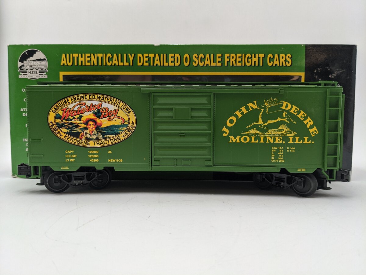 MTH 20-93099C O Gauge John Deere Waterloo Boy 40' Boxcar EX/Box