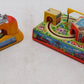 Vintage Tin Windup Train Toys w/ Airplanes [2] VG/Box